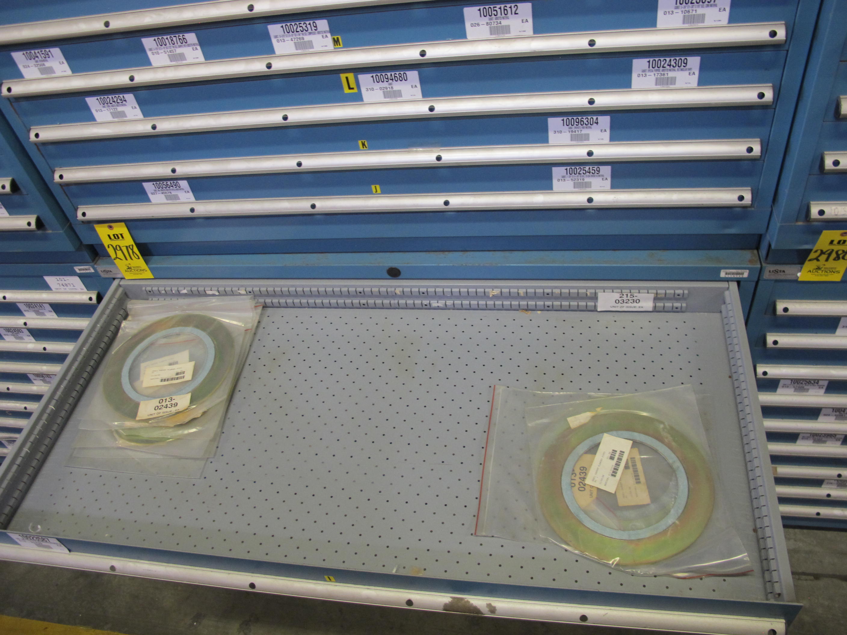 LISTA HEAVY DUTY 9-DRAWER PARTS CABINET W/ CONTENTS (W-50) LOADING & HANDLING FEE $25-